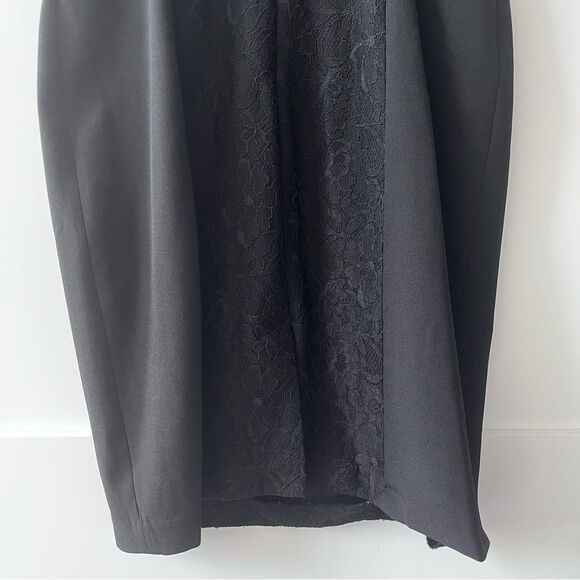 Lovely by Adrianna Papell Black Cocktail Dress with Lace Panels Size 6 - Picture 9 of 12